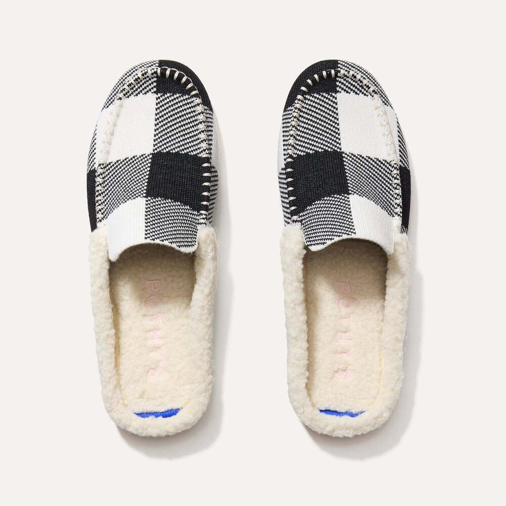Rothy's The Scuff Slipper - Black Buffalo Check Size 8